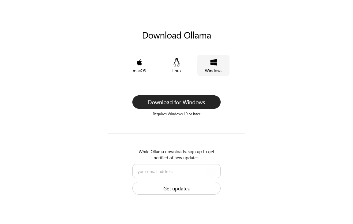 Ollama download page