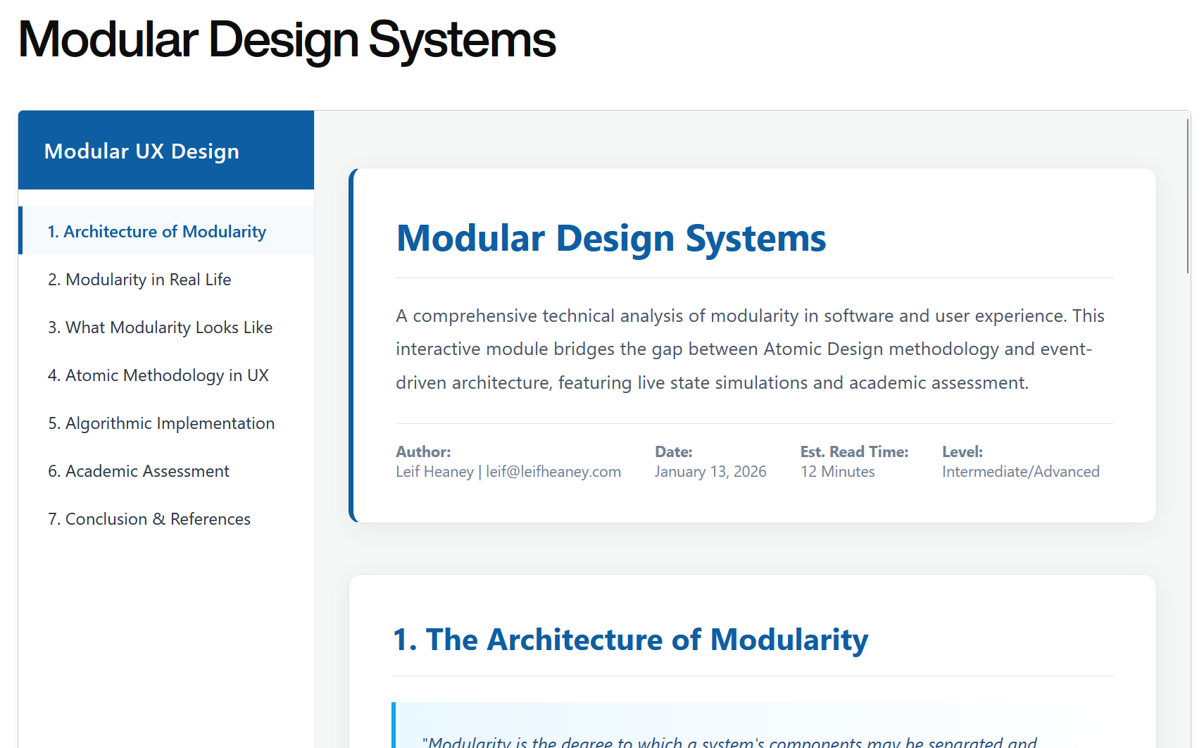 Modular Design Systems